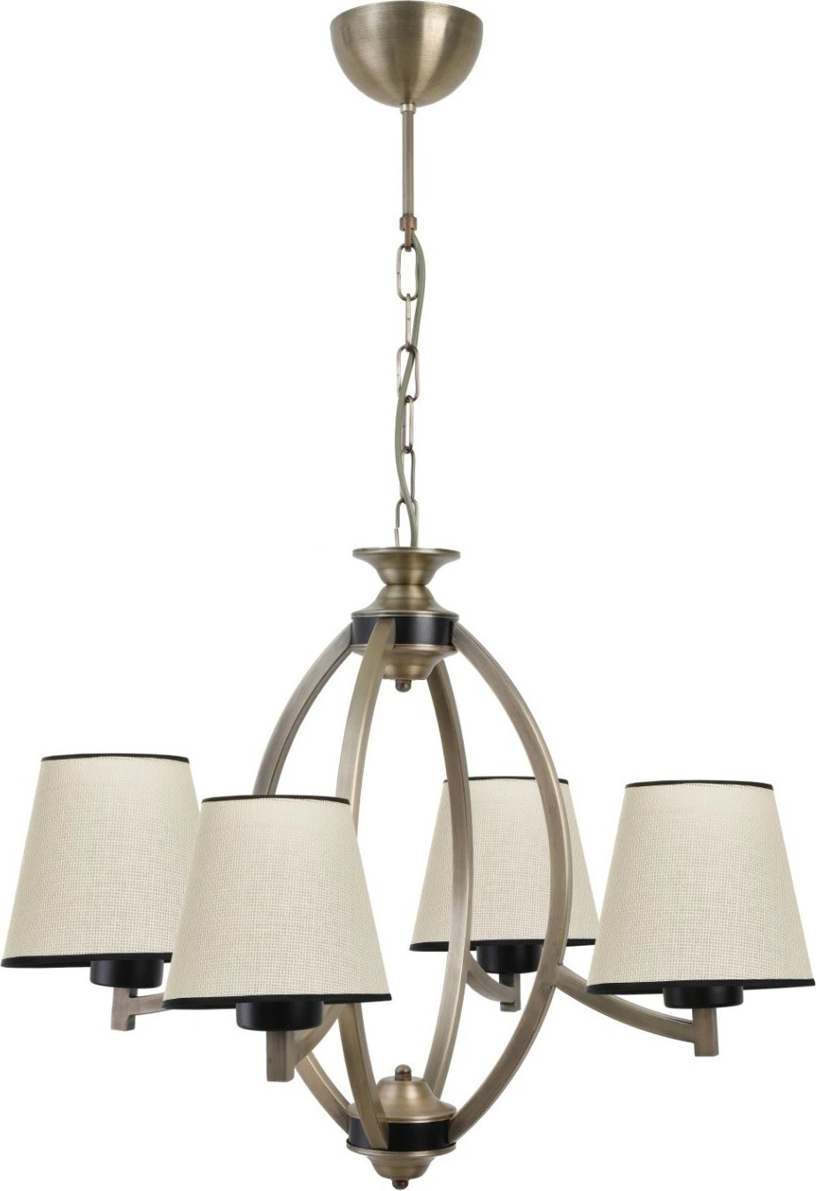 Llambadar Opviq, 8343-7, metal, kapak prej stofi, bezhë/zi/ari, 60x80cm