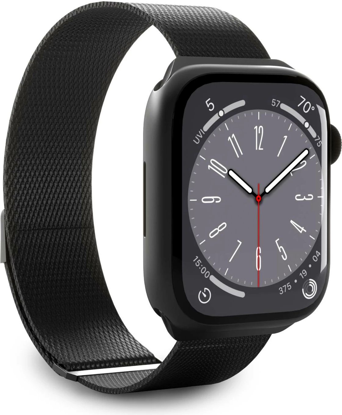 Rrip çeliku për Apple Watch Puro Milanese, 38/40/41mm, i zi