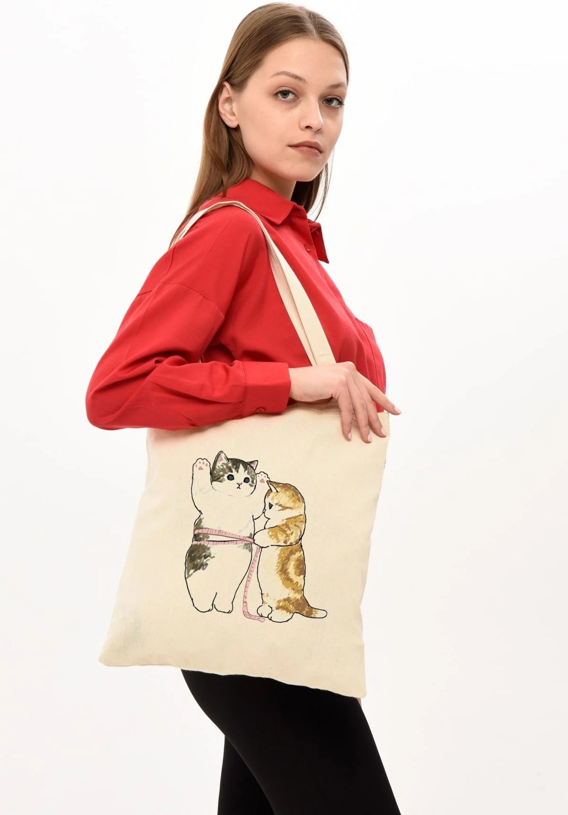 Çantë tote Zoozie Bags, krem, 35x40cm