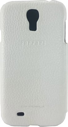 Mbështjellës Ferrari FEFFFLBKS4FW për Samsung Galaxy S4, lëkurë, i bardhë