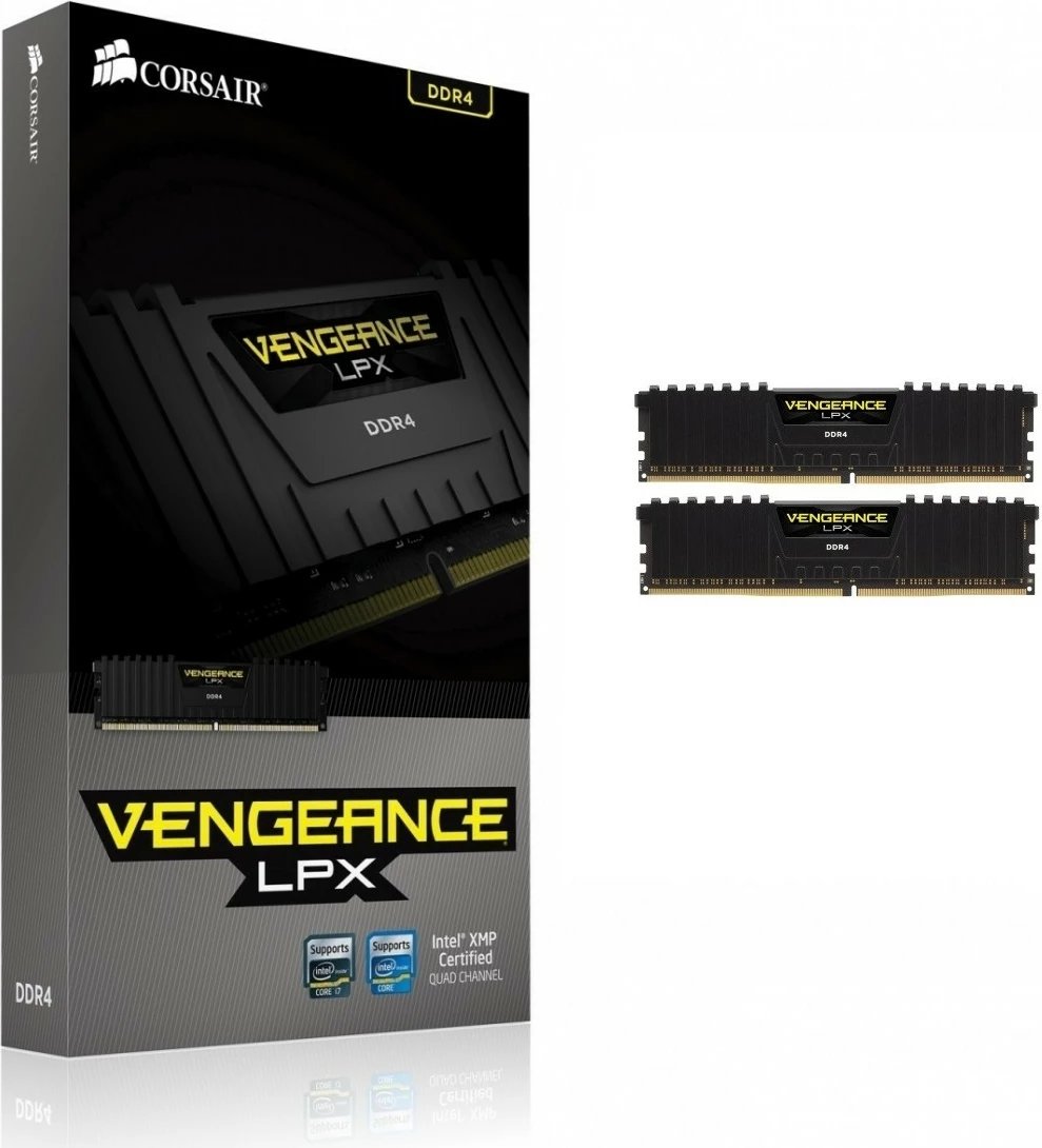RAM Memorje Corsair Vengeance LPX 32GB (2x16GB), DDR4, 2666MHz, CL16, E zezë