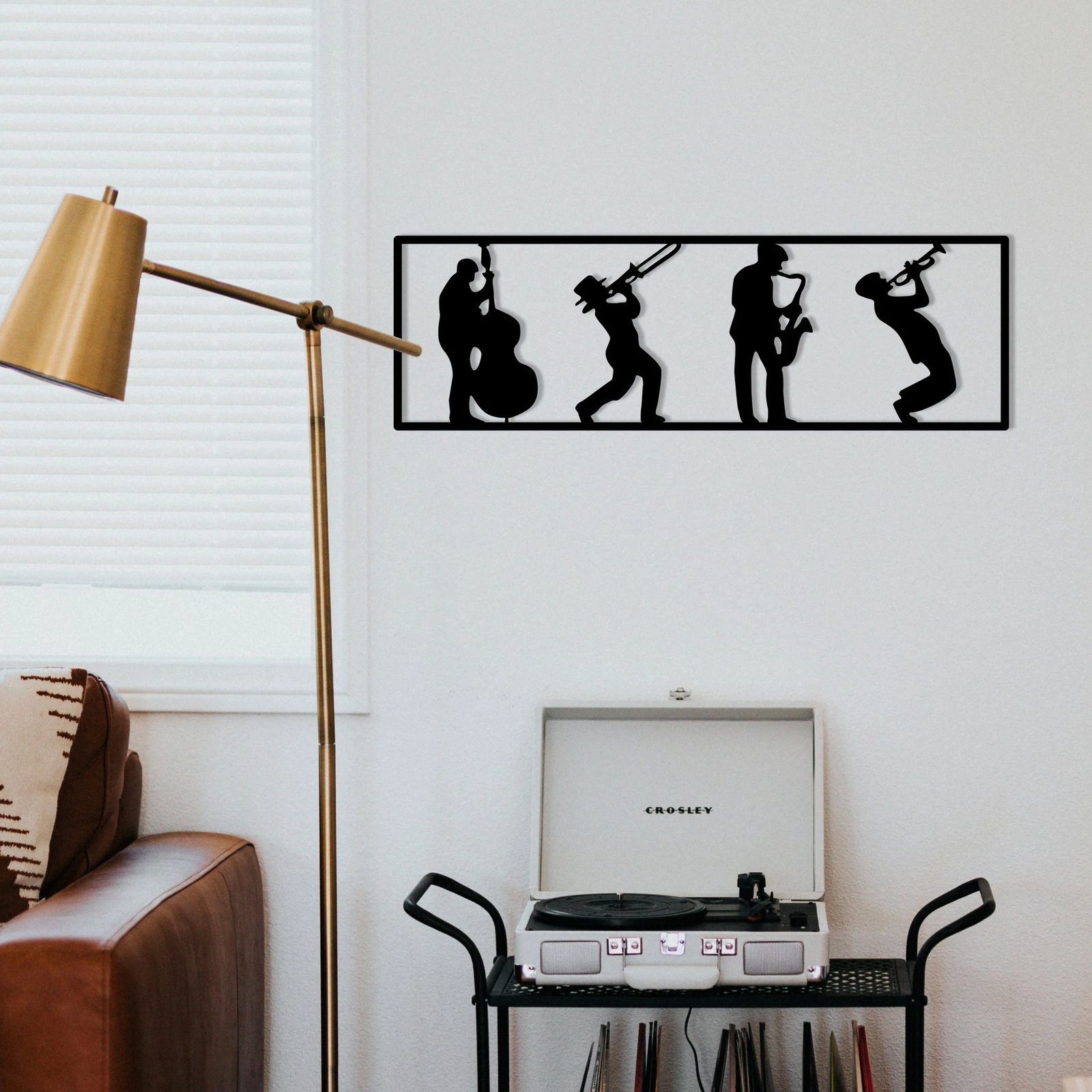 Aksesor dekorativ metalik për mur, Wallity Faraza, ngjyrë e zezë, 68x22cm