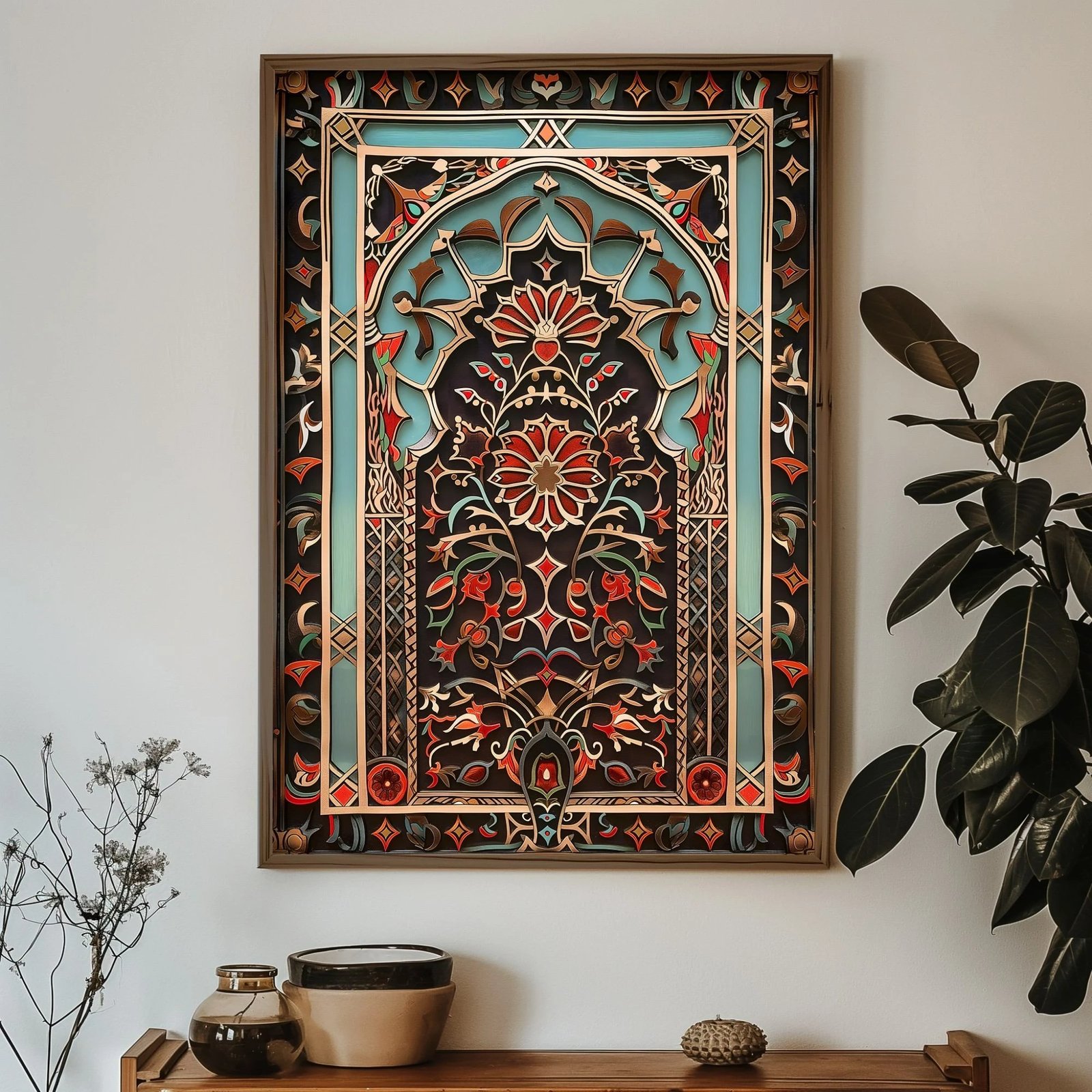 Pikturë dekorative me kornizë MDF, shumëngjyrëshe, Wallity, GE118-L