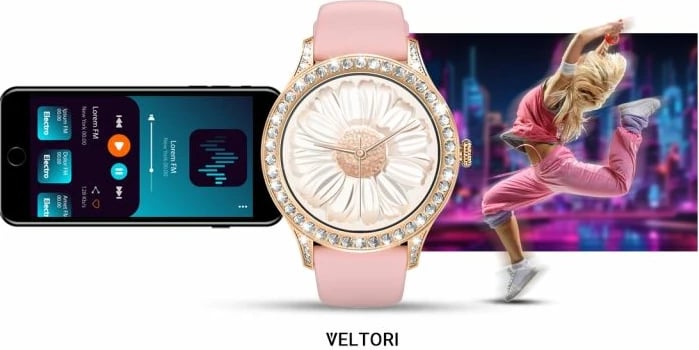 Smartwatch për femra VELTORI, rozë