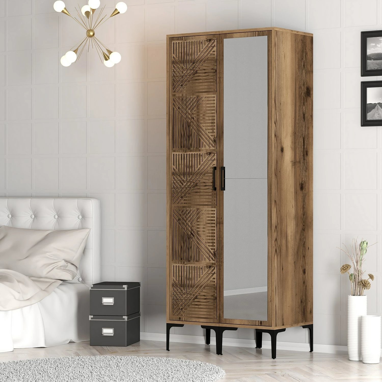 Dollap Skye Decor, ngjyrë arre, Kumsal PR