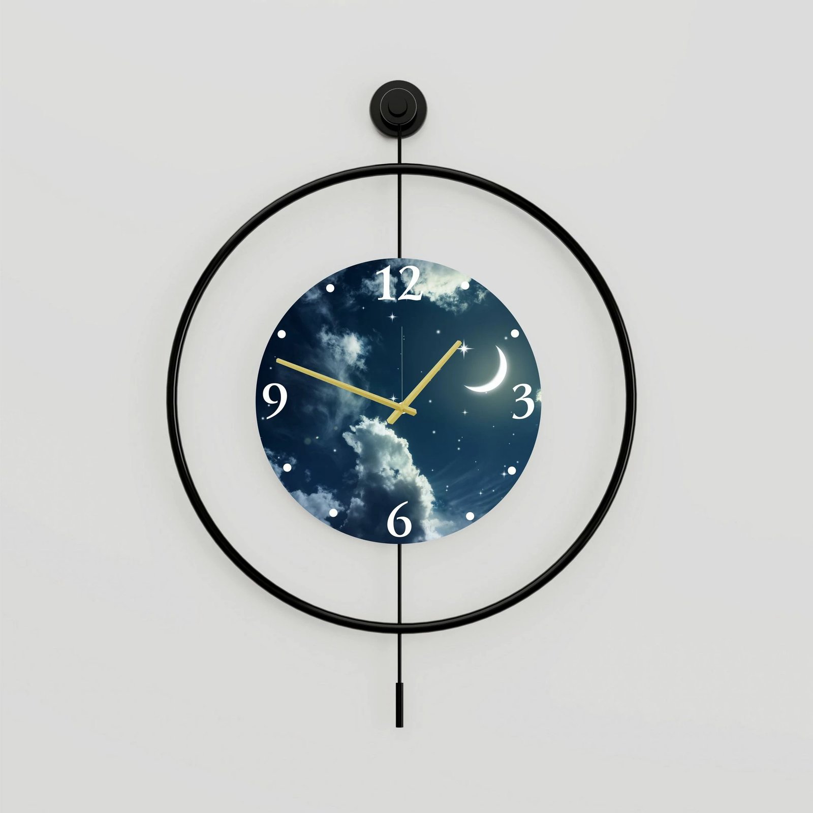 Orë muri dekorative prej metali, Wallity, Mclock-00118, e zezë