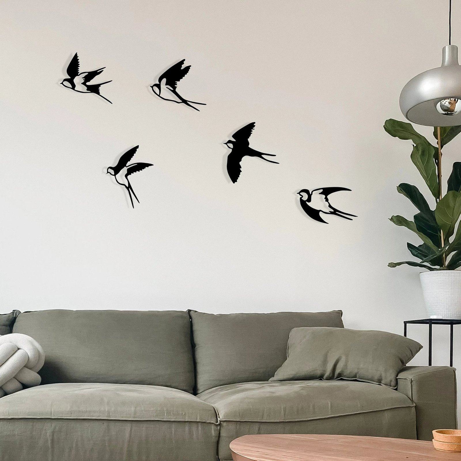 Aksesor dekorativ metalik për mur, Wallity Ebabil, set 5 copë, ngjyrë e zezë