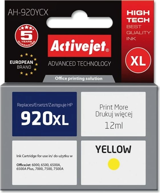 Ngjyrë Activejet AH-920YCX për printer HP 920XL CD974AE, i verdhë