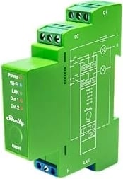 Dimmer Shelly Pro Dimmer 2PM, i integruar, Wireless, Jeshil