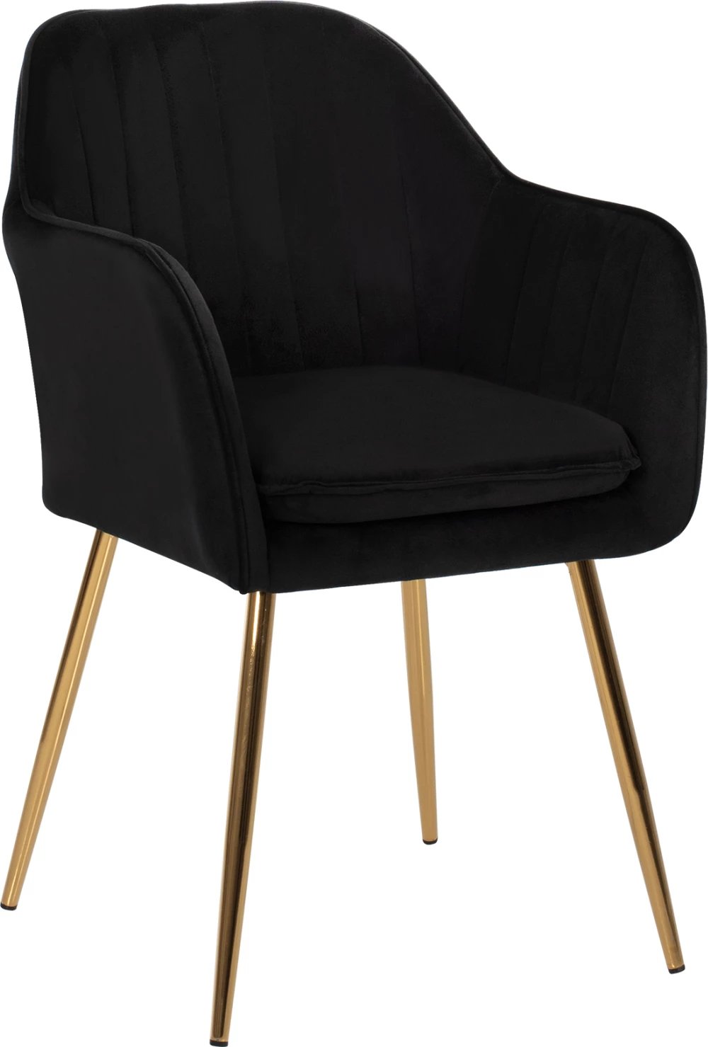 Karrige SAWYER FH8523.04 kadife e zezë dhe këmbë të arta 55Χ60Χ83Hcm, set prej 2 copash