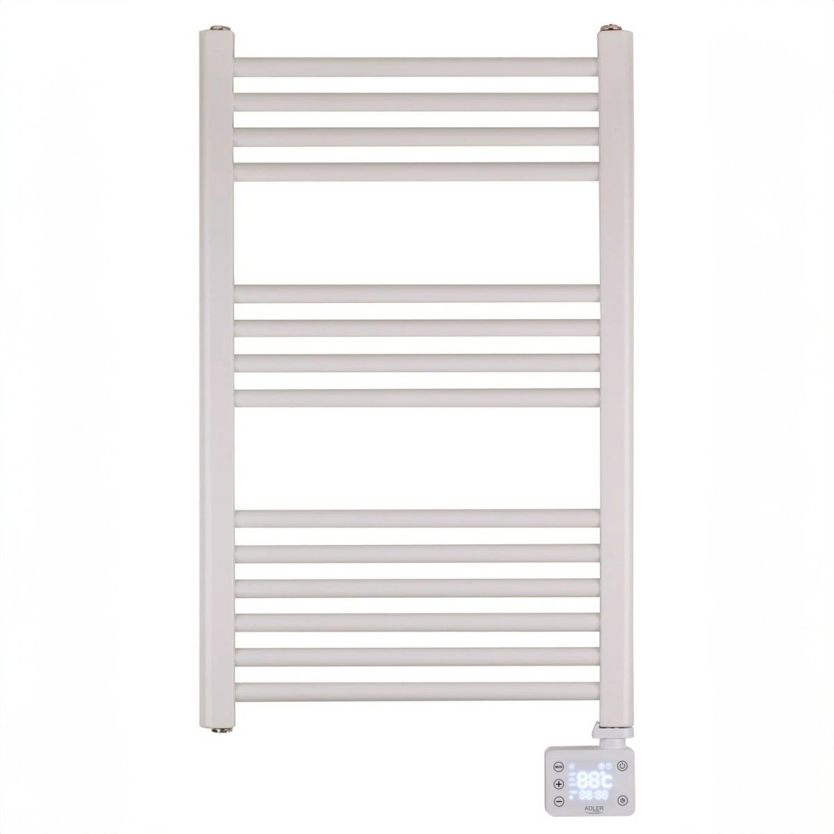 radiator banjo elektrik me LED, Adler AD 7824, 600 W, 50×90 cm, timer 24h, IP24, i bardhë