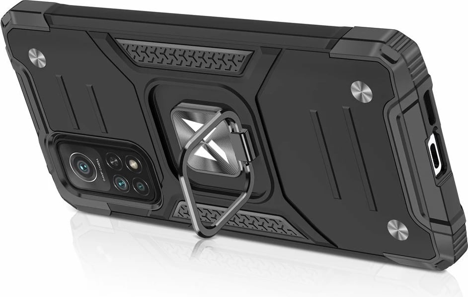 Mbështjellës Wozinsky Ring Armor me këmbalec për Samsung Galaxy A72, e zezë