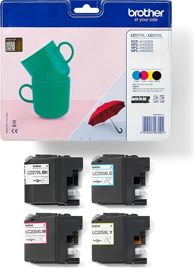 Multipak i bojës Brother LC-227XLVALBP, 4 copë, 1200 faqe, i zi, cyan, magenta, yellow