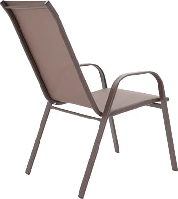 Tavolinë me karrige për terasë Ensure-Calan set 5 copë metal-tekstiline kafe