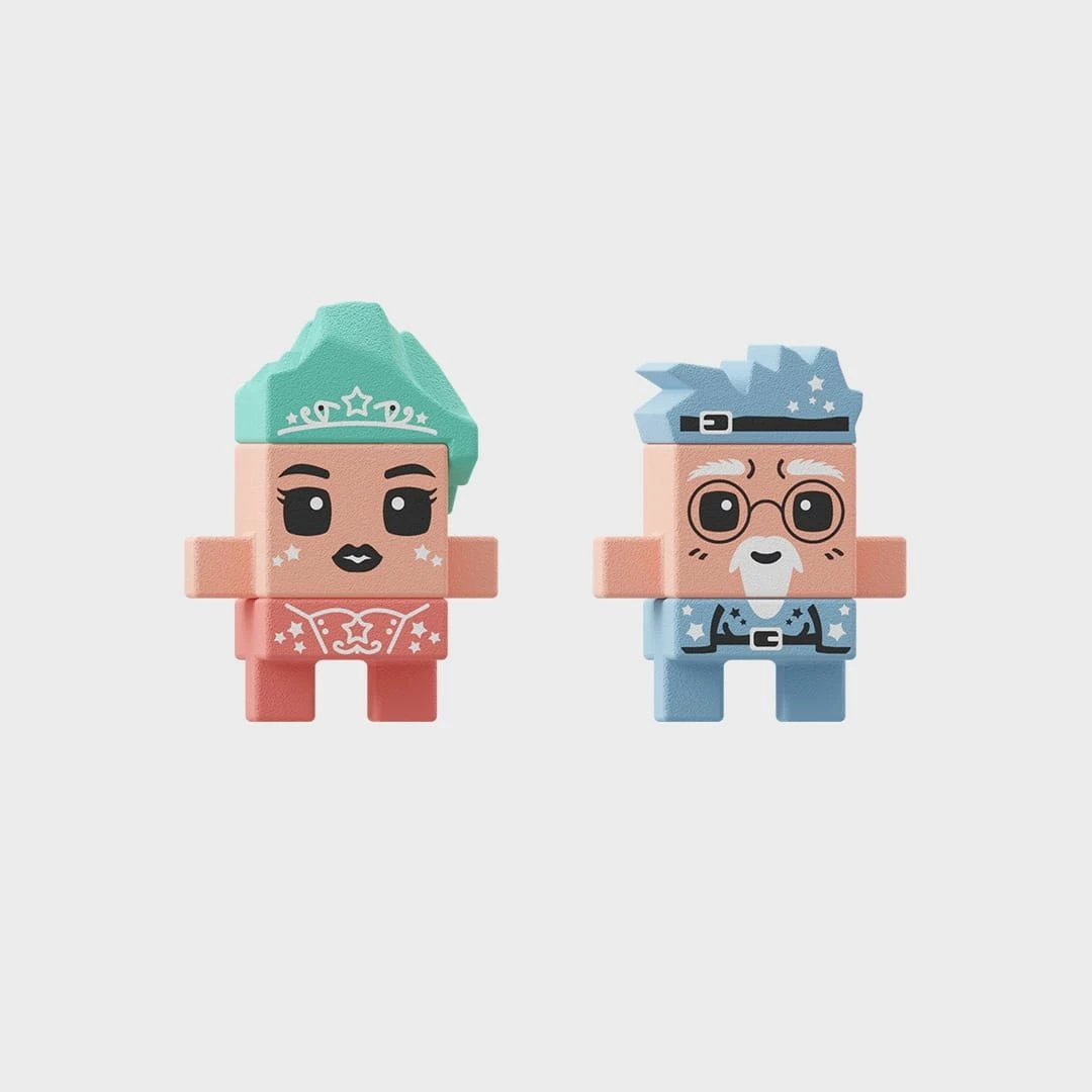 Set lodrash ndërtimi Marioinex Waffle Mini Blocks Magic Tower, 80 elemente, me figurina, për vajza