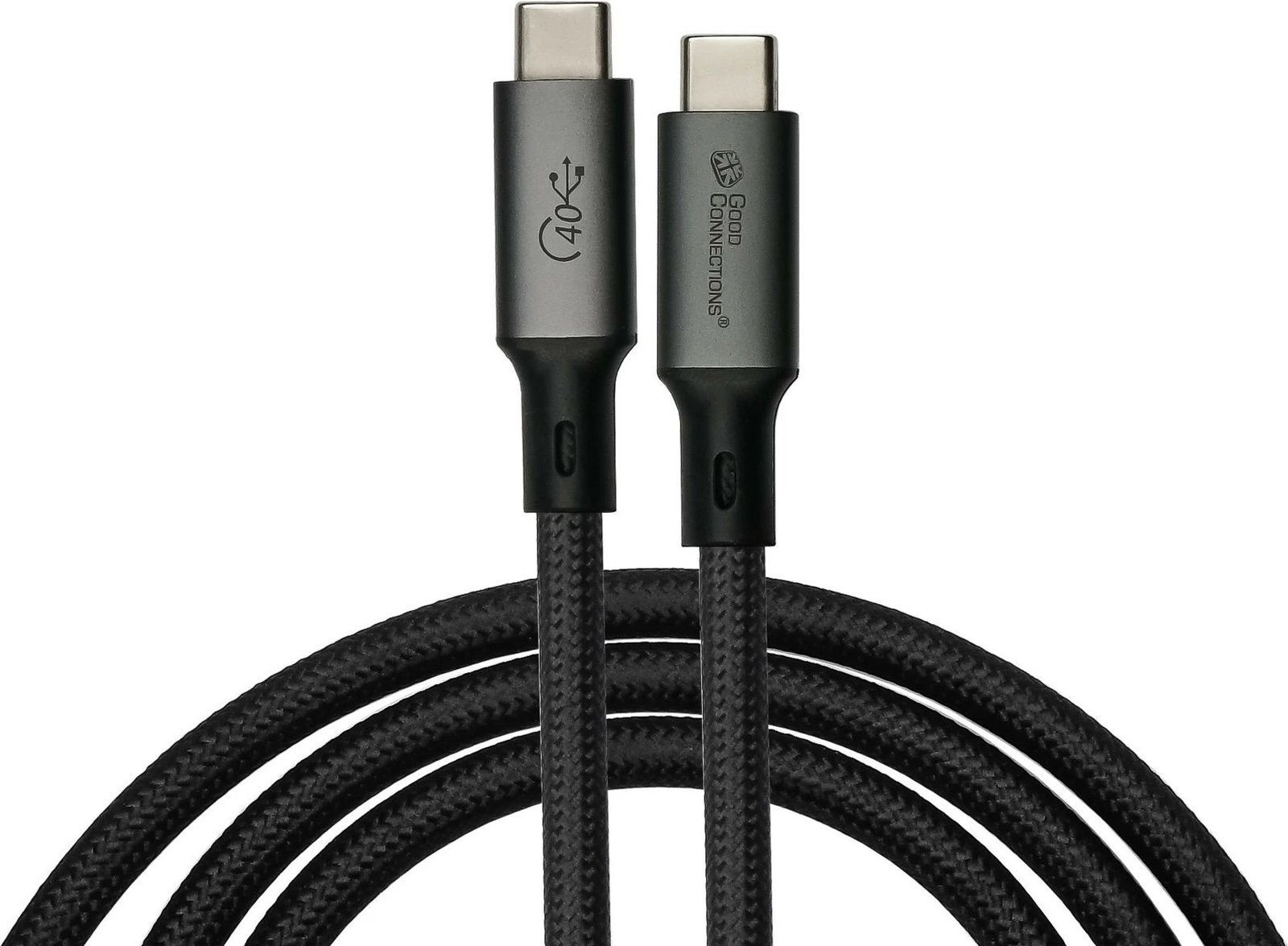 Kabllo USB GoodConnections Alcasa 2404-MT010S, 1 m, USB C, 4 x USB-C, USB4 Gen 3x2, 40 Gbit/s, e zezë
