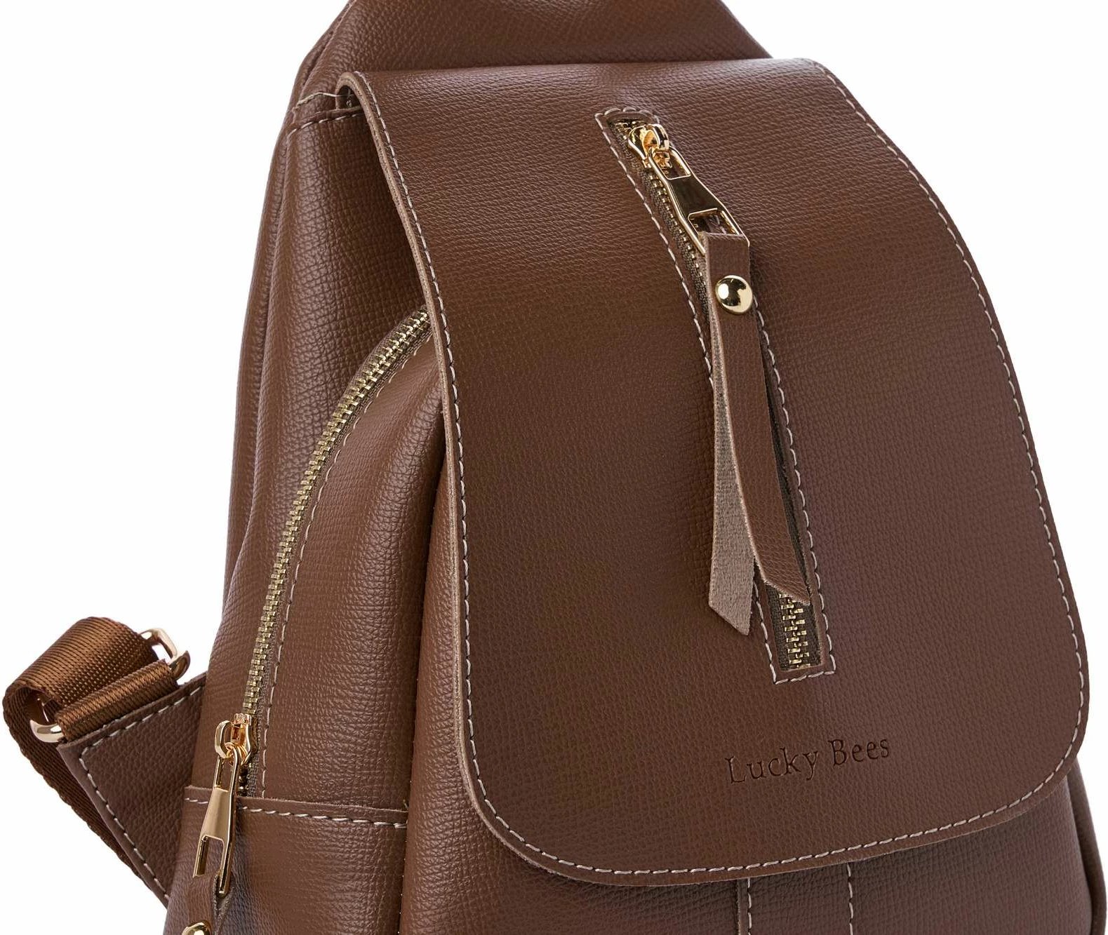 Çantë shpine Lucky Bees, ngjyrë mink, 945 v2