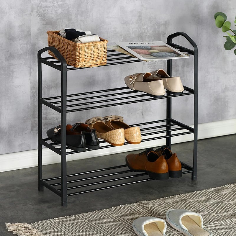 Raft këpucësh Ramon, 12 palë, ngjyrë e zezë, 62x20x62cm