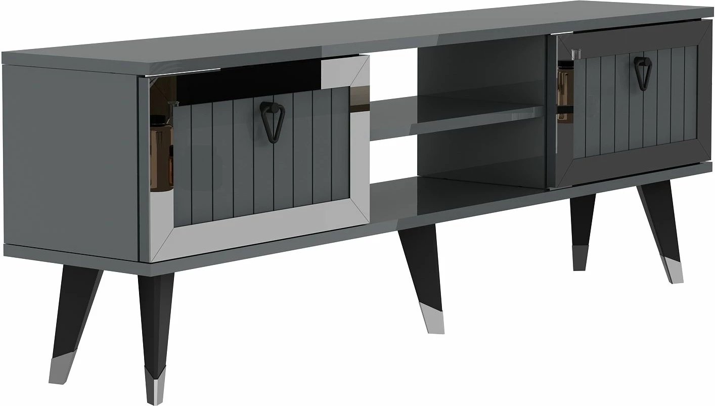 Komodë për TV Skye Decor, Lidya, anthracite, argjend