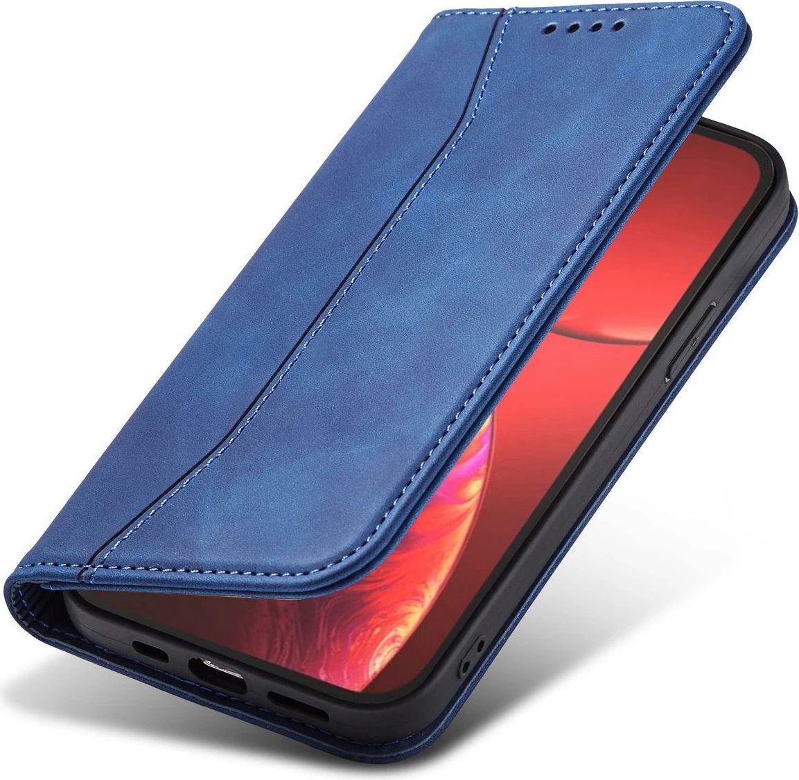 Mbështjellës Hurtel Magnet Fancy Case për iPhone 13 Pro Max, me portofol, mbajtës, kaltër