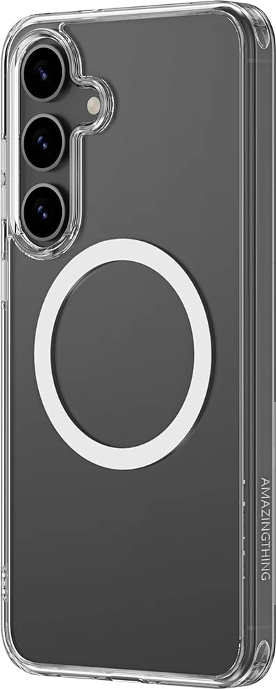 Mbështjellës AmazingThing Minimal Mag me unazë magnetike për Samsung Galaxy S25+, Transparent
