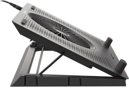 Qëndrim ftohës për laptop Natec Genesis Oxid 450 RGB, 15.6", 5 ventilatorë, USB HUB, i zi
