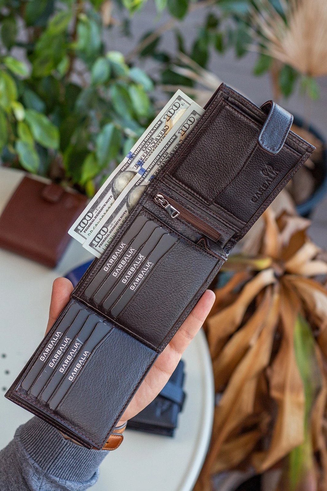 Portofol për burra, lëkurë origjinale, ngjyrë kafe, Chelsea