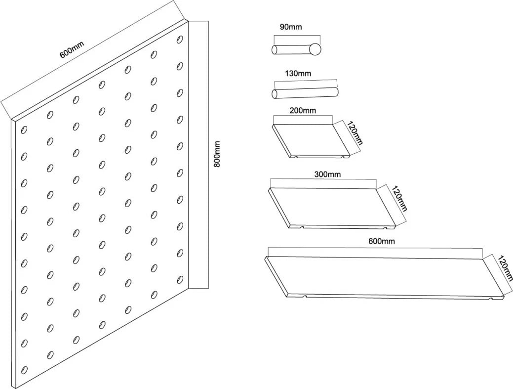 Panel organizues muri, Maclean MC-131 WD, 60x80 cm, deri 20 kg, druri i çelët Panel organizues muri, Maclean MC-131 WD, 60x80 cm, deri 20 kg, druri i çelët