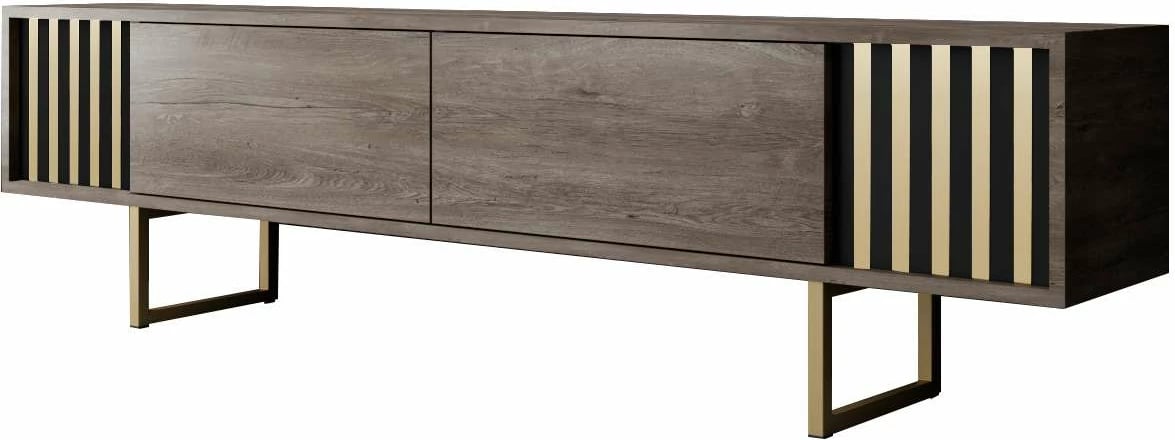 Komodë TV Hanah Home, Gold Line, ngjyrë arre, e zezë