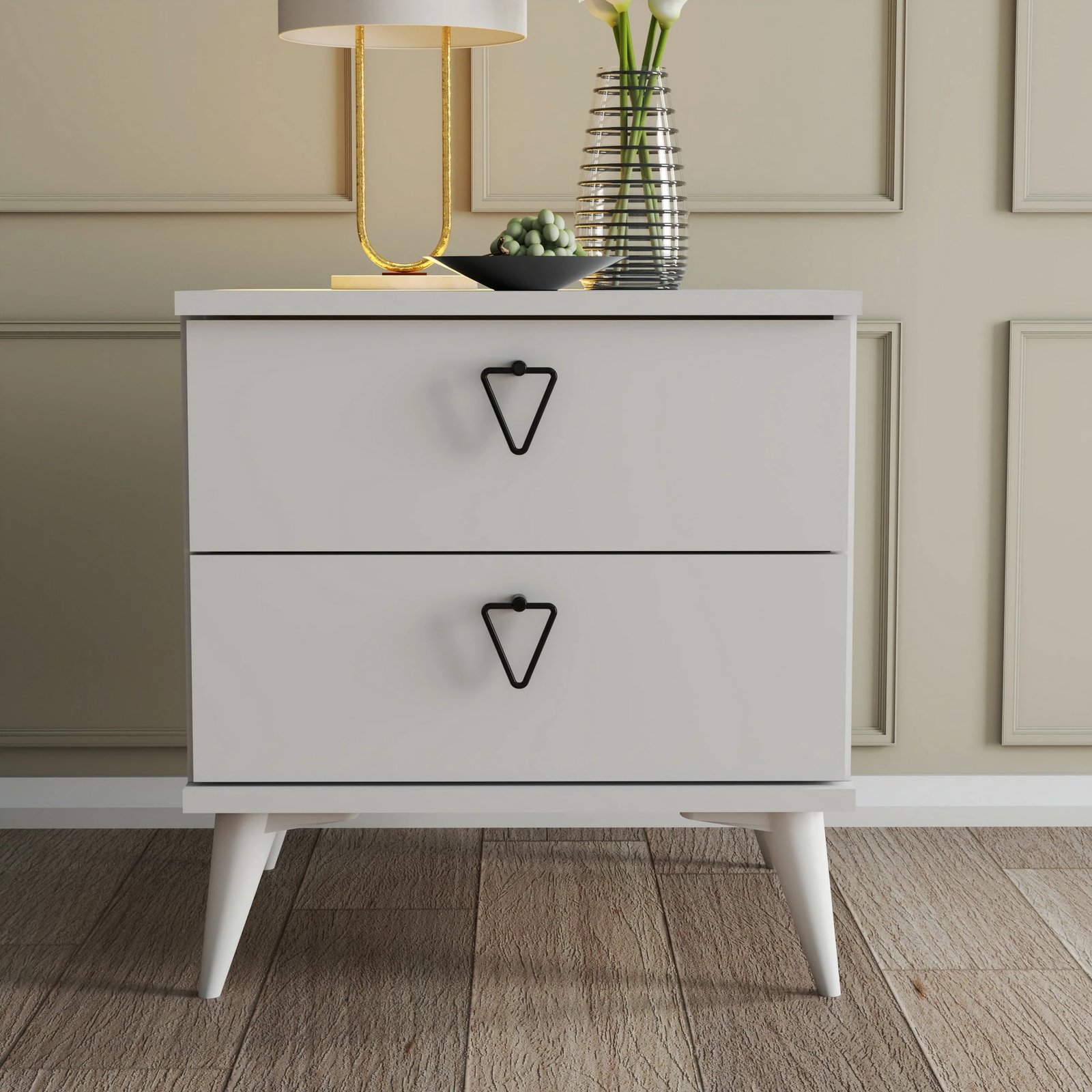 Komodinë natës Hanah Home, Versa-Ce 3634, e bardhë