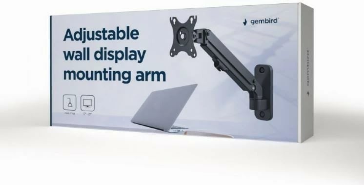 Krah muri për monitor Gembird MA-WA1-01, deri 27", i zi