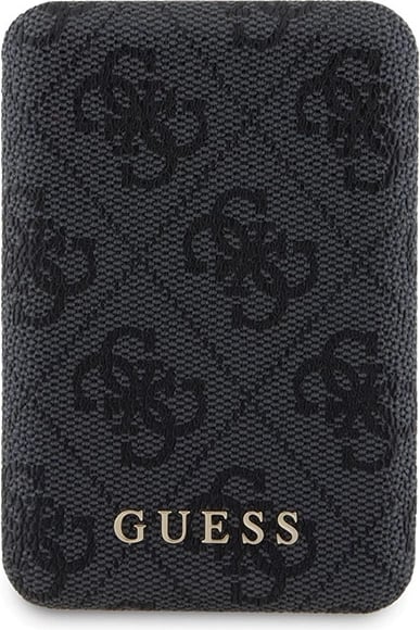 Mbështjellës Guess 4G Metal Logo me powerbank MagSafe 5000mAh për iPhone 13 Pro, Zi, Set