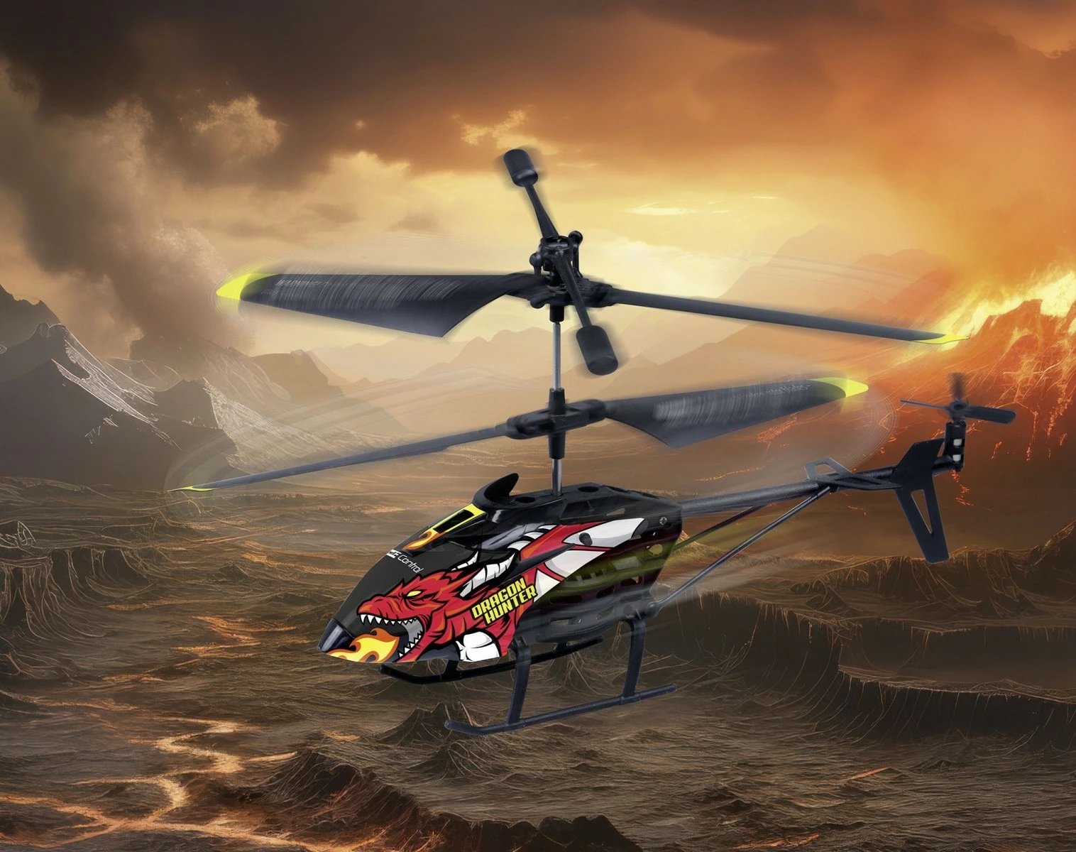 Helikopter RC Revell Dragonhunter, 12 x 4 x 21 cm, i zi/e kuqe/e verdhë