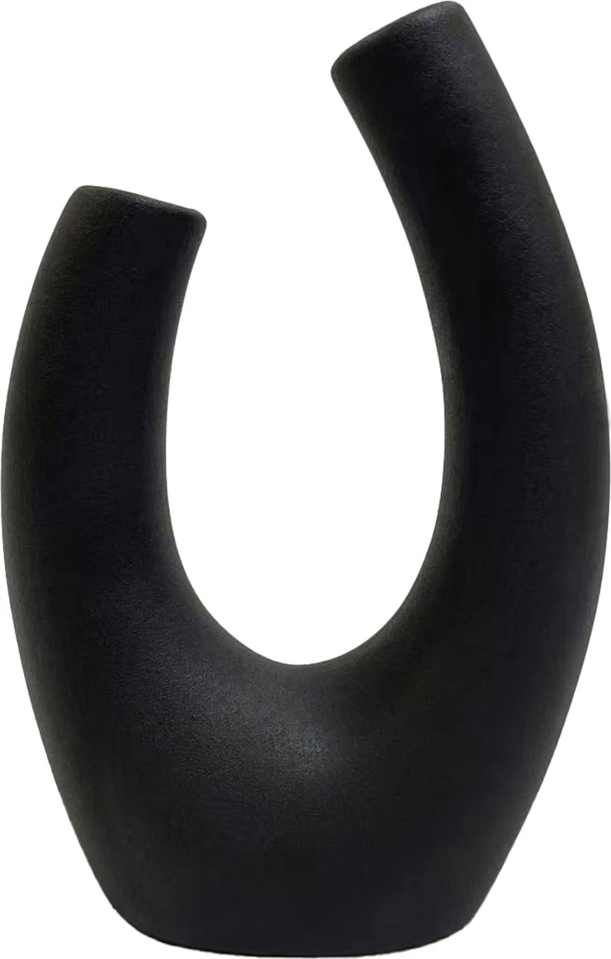 Dekor qeramike për tavolinë, ellipti, FH4643.02, ngjyrë e zezë mat, 14.5x7x21H cm Dekor qeramike për tavolinë, ellipti, FH4643.02, ngjyrë e zezë mat, 14.5x7x21H cm