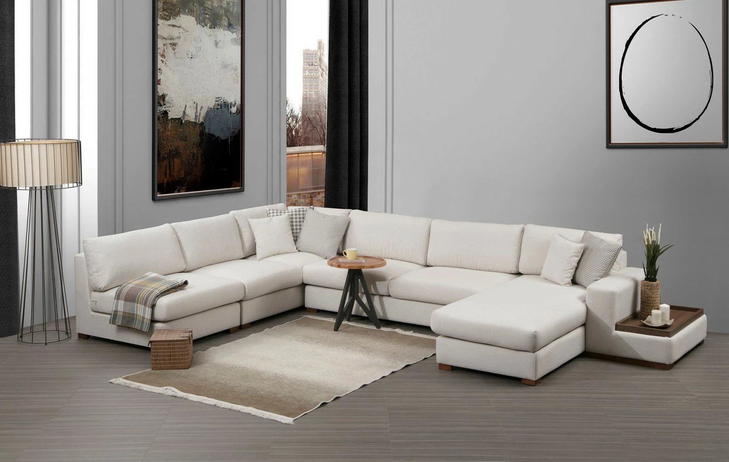 Këndore Atelier del Sofa, Loop 9, ngjyrë bezhë