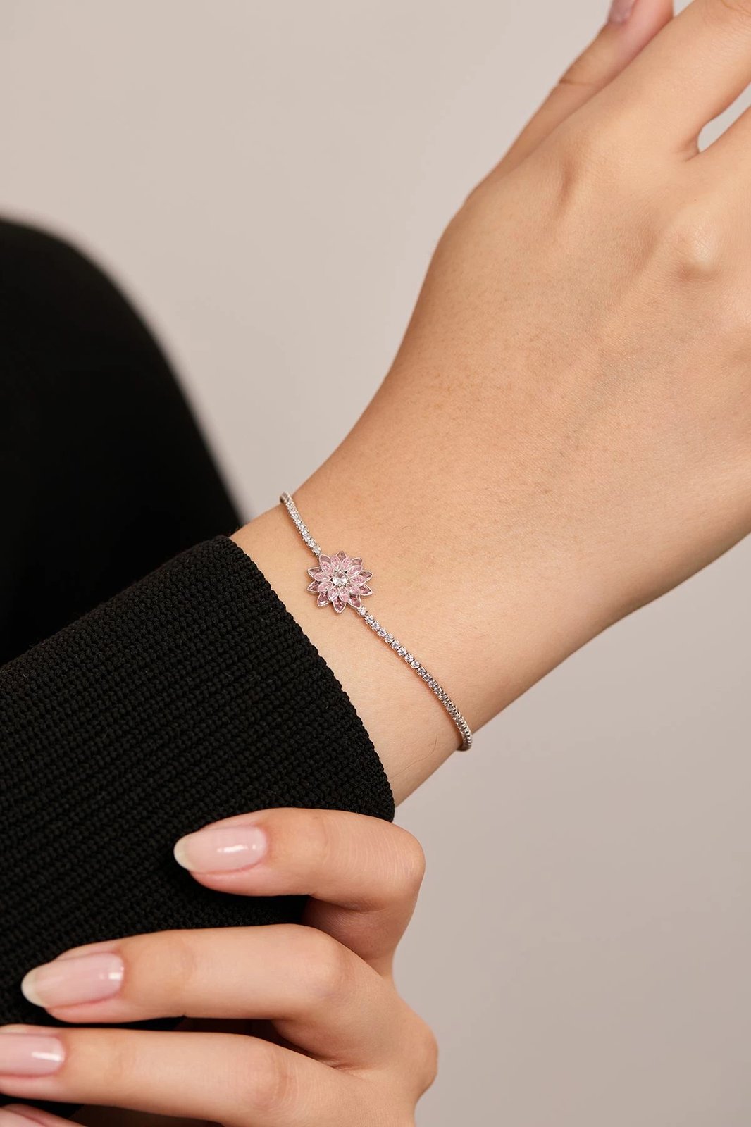 Byzylyk argjendi, ngjyrë rozë, Elika Silver, ELKYS60420Pembe