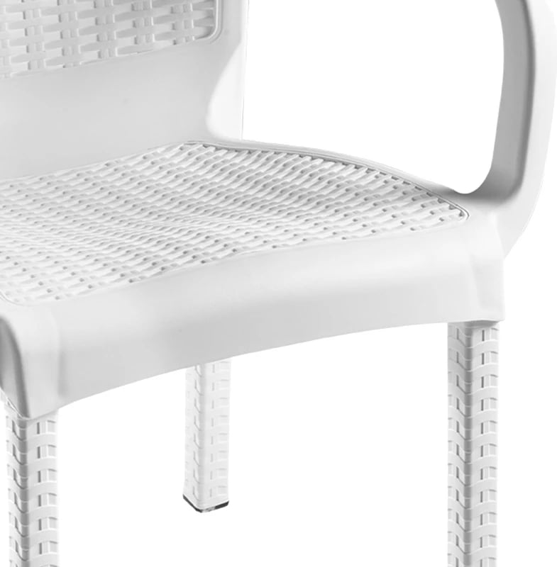 Tavolinë me karrige për terasë, model Icon-Festive, 3 copë, PP, ngjyrë e bardhë