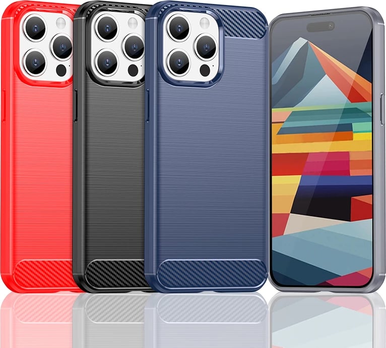 Mbështjellës për celular Hurtel Carbon Case për iPhone 15 Pro, TPU, kaltër
