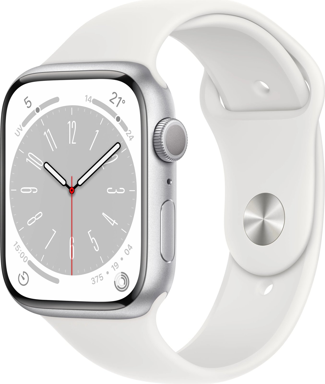 Smartwatch Apple, Seria 8, 45mm, GPS, argjend, me rrip sportiv