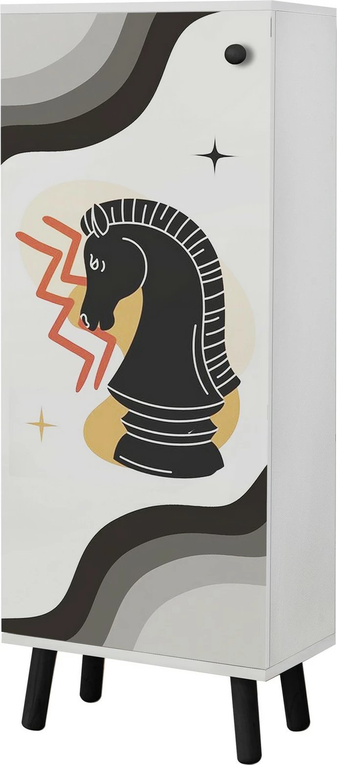 Dollap këpucësh Skye Decor, Vegas - SB 952, i bardhë dhe i zi