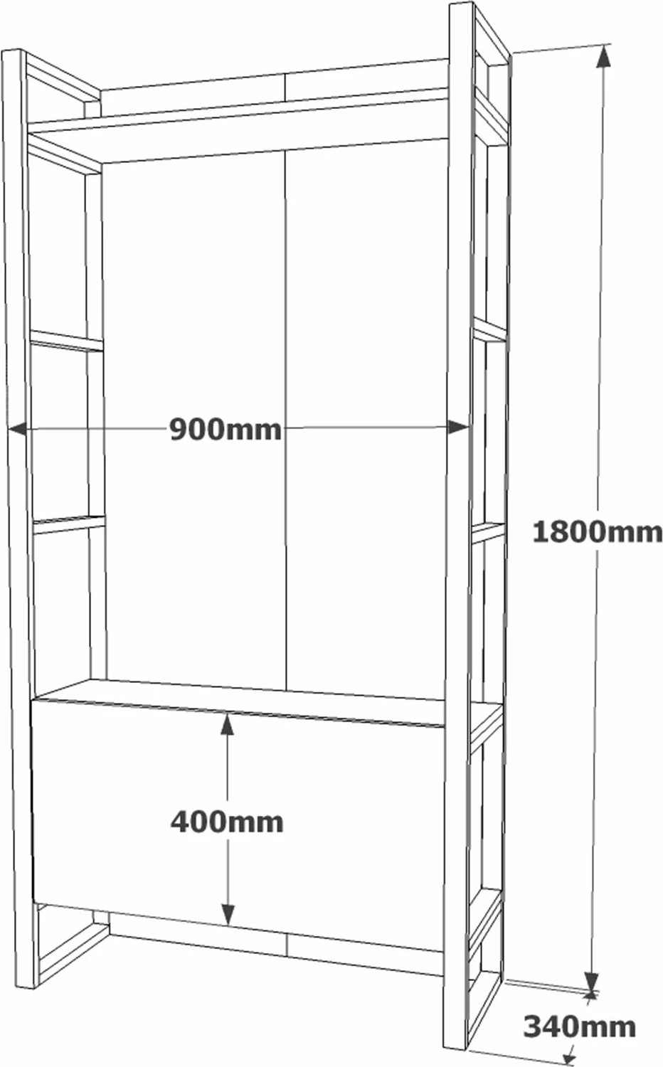 Stendë korridori moderne, ngjyrë Atlantic Pine, Hanah Home, Ml18-A