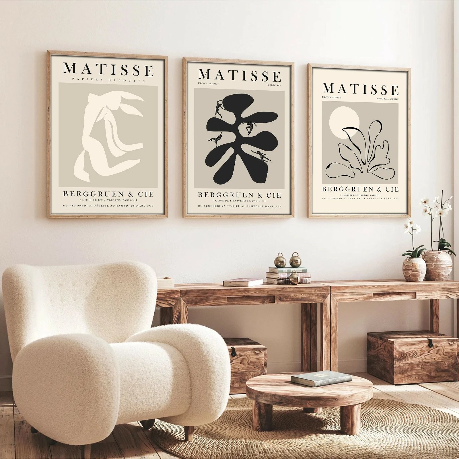 Pikturë dekorative me kornizë MDF (3 copë), Wallity, Huhu252, 20x30cm