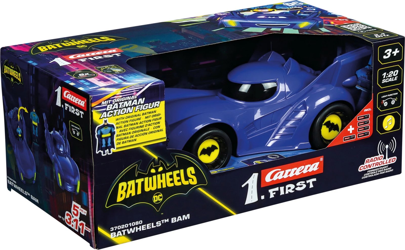 Makine lodër Carrera RC BAM Batwheels, 2.4GHz, 1:20, blu