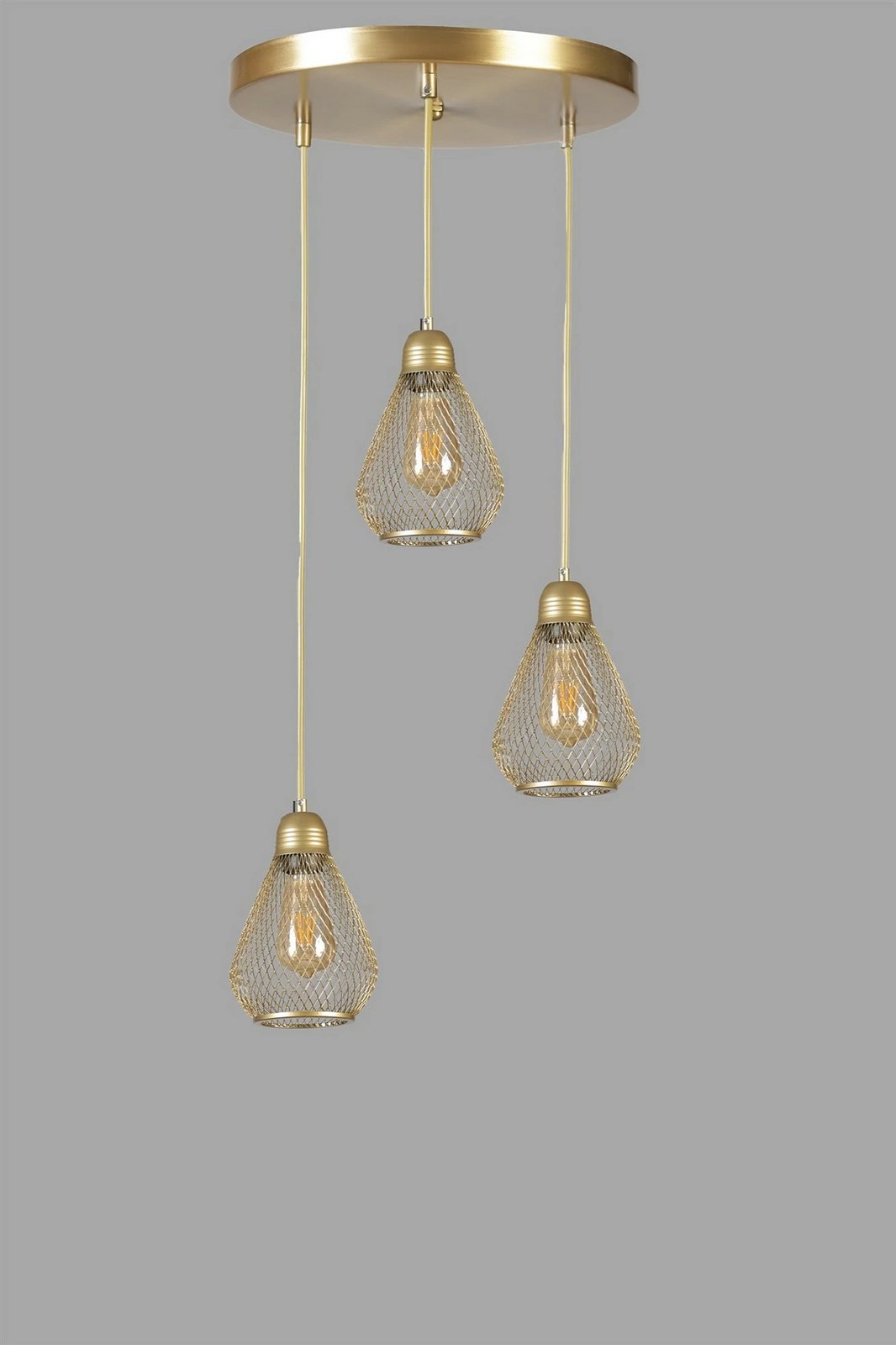 Llambë tavani Opviq, Armut 3 pjesë, ngjyrë ari, tepsi eskitme