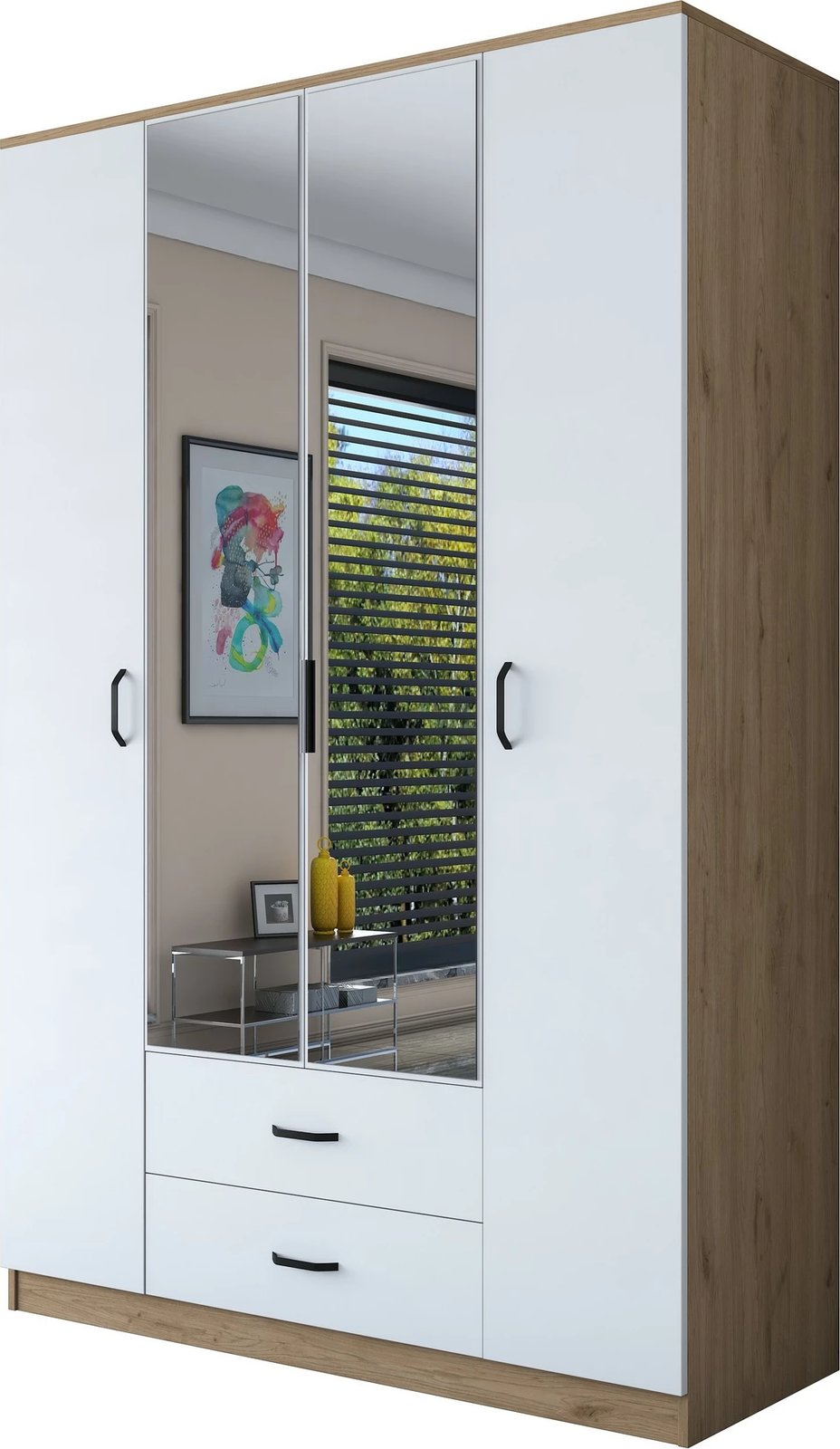 Dollap Skye Decor, ngjyrë arr dhe e bardhë, BA131 - 3052