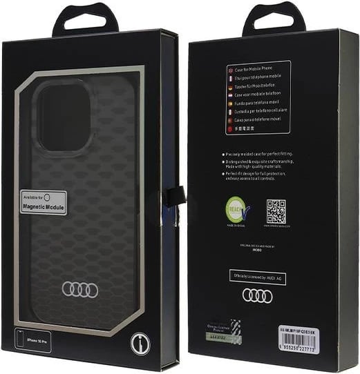 Mbështjellës Audi IML Stitching Pattern MagSafe për iPhone 16 Pro 6.3", zi