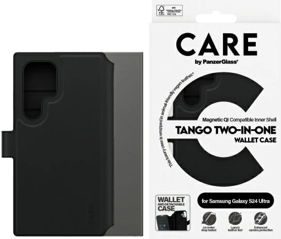 Mbështjellës PanzerGlass Tango 2in1 Wallet Case për Samsung Galaxy S24 Ultra, i zi