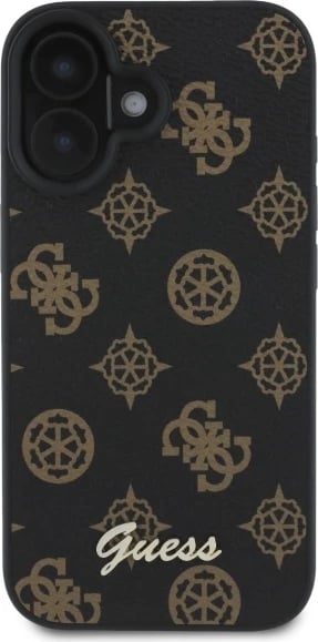 Mbështjellës Guess Peony Script MagSafe për iPhone 16, 6.1", i zi Mbështjellës Guess Peony Script MagSafe për iPhone 16, 6.1", i zi