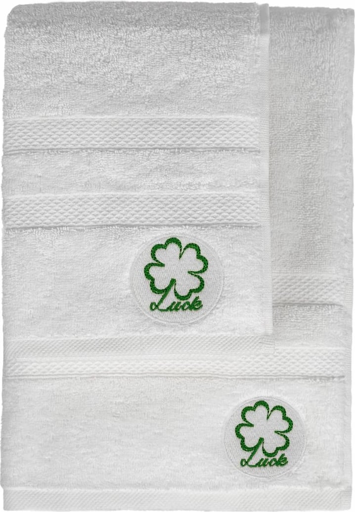 Set peshqirësh për duar dhe banjo (2 copë), Mijolnir, Luck, e bardhë