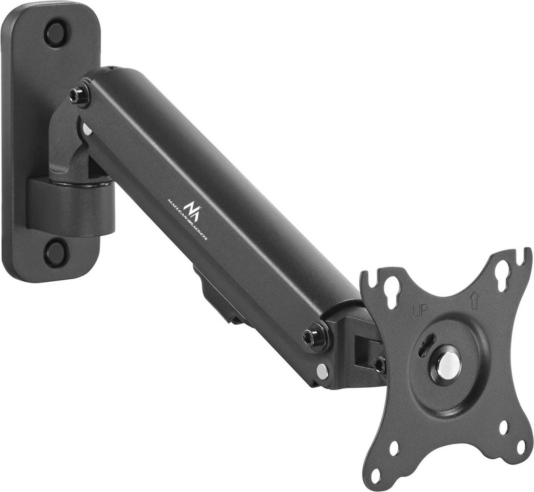 Mbajtëse muri për monitor Maclean MC-458, 17-27 inç, sustë gazi, e zezë